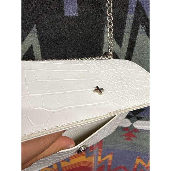 Peta + Jain White Leather Chain Minimalist Clean Girl - Picture 9 of 10